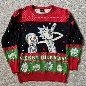 Adult Swim Rick and Morty Merry Rickmas Ugly Christmas Sweater, Size M